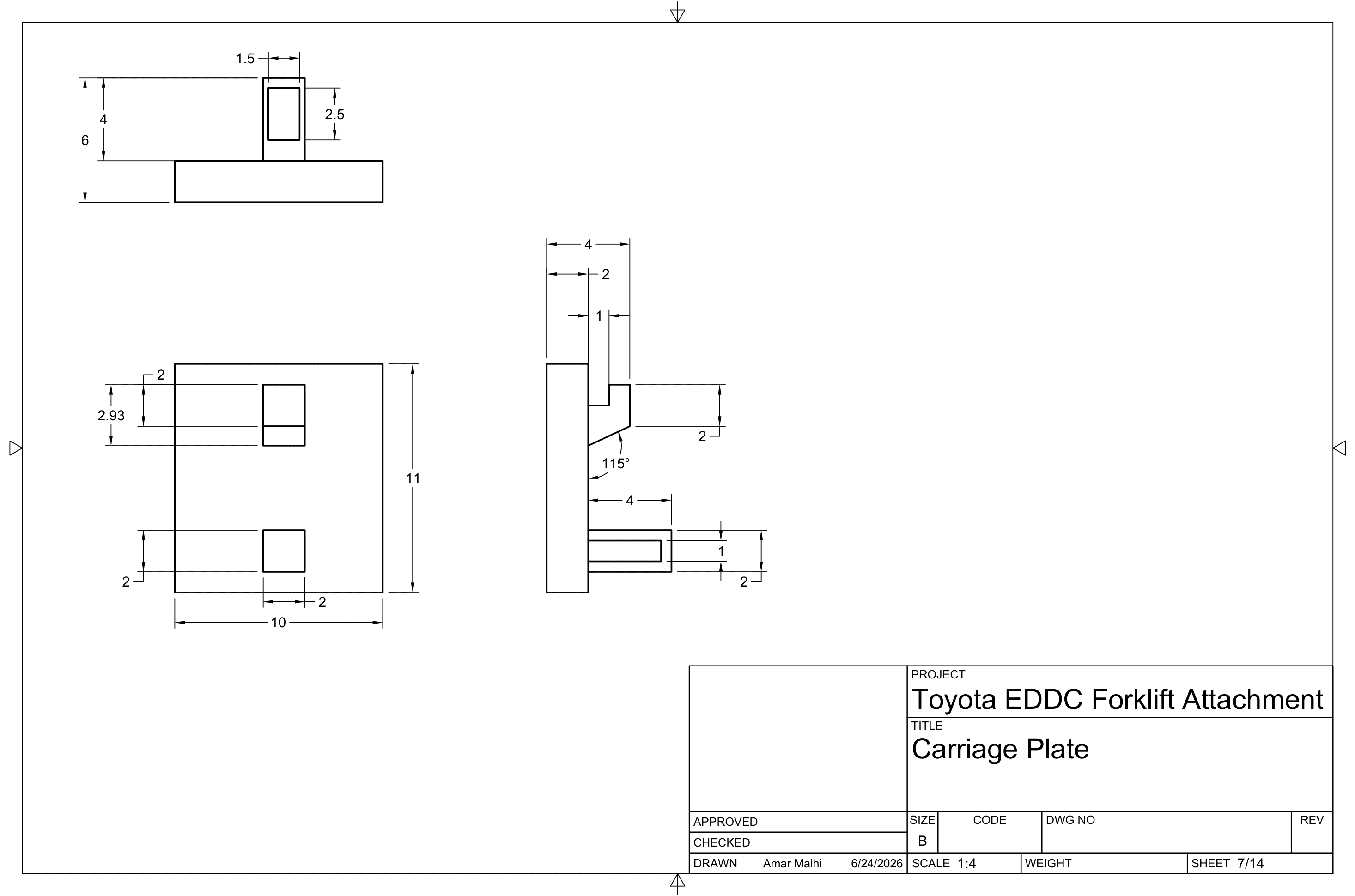 Carriage Plate — Detail — engineering drawing FA-SHT-007