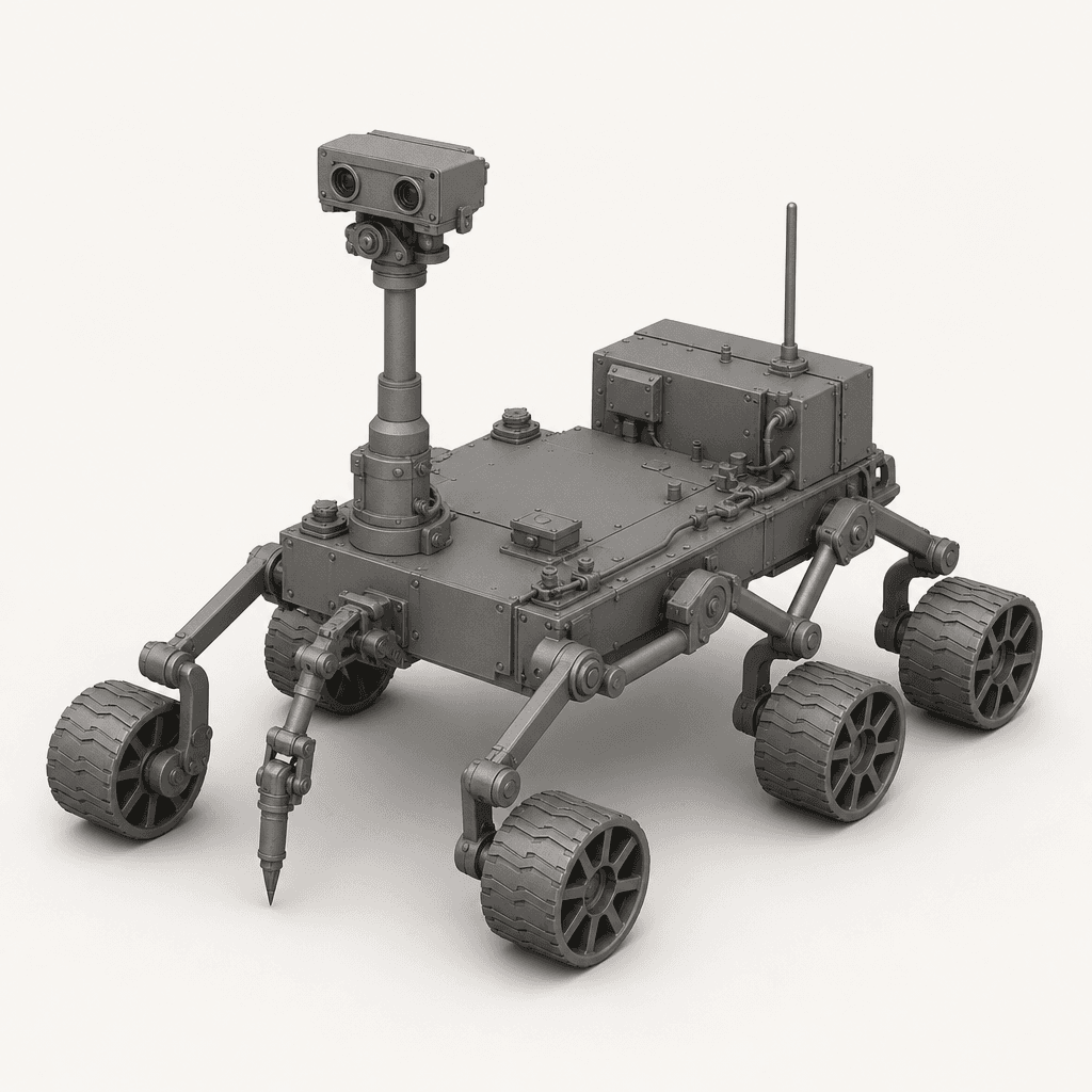 3D render of the R.E.D. Mars rover